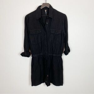 New! Young, Fabulous and Broke YFB Lakeside Romper Long Sleeve Black